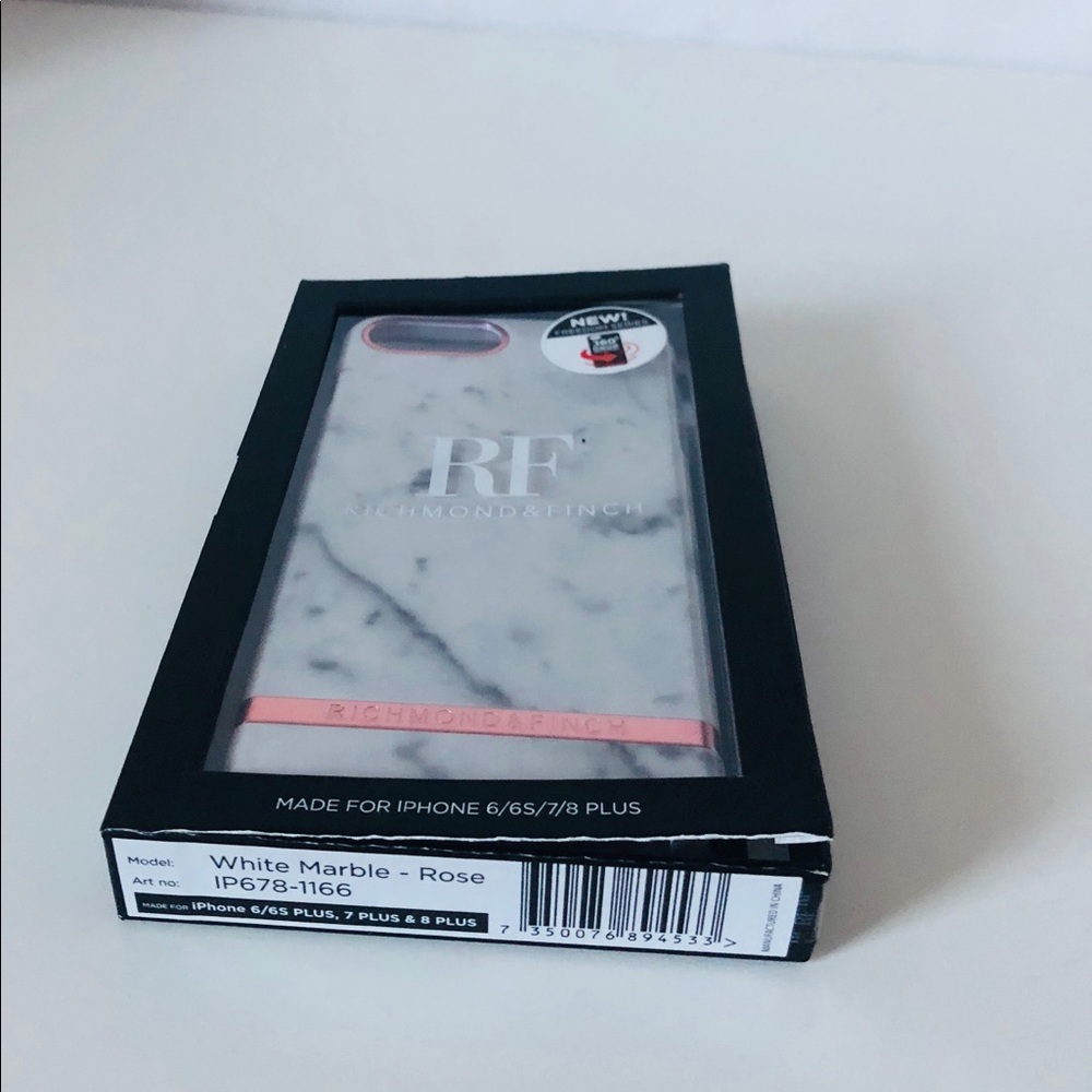 WHITE MARBLE - ROSÉ GOLD DETAILS PHONE CASE - Picture 3 of 8